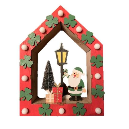 Irish Santa In House Shaped Wood Decor