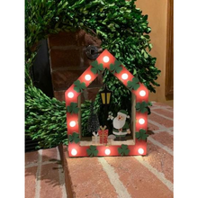 Load image into Gallery viewer, Irish Santa In House Shaped Wood Decor