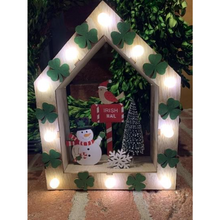 Load image into Gallery viewer, Irish Snowman By Mailbox Framed In Lights