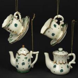 Porcln Irish Cup/teapot Ornaments