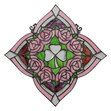 Load image into Gallery viewer, Irish Rose Stained Glass Window
