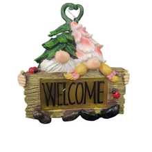 Load image into Gallery viewer, Gnomes In Love Solar Welcome Sign
