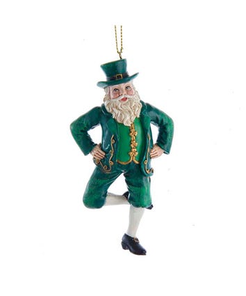 Dancing Irish Santa Ornament
