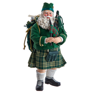 Musical Irish Bagpiper Santa